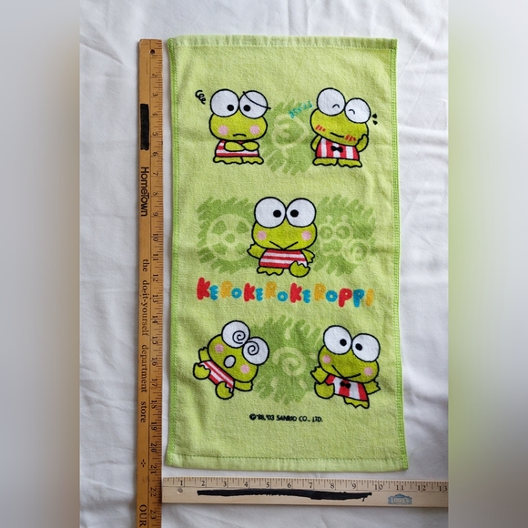 Sanrio Vintage Kero Kero Keroppi Y2K Hand Towel Light Green - Picture 9 of 10